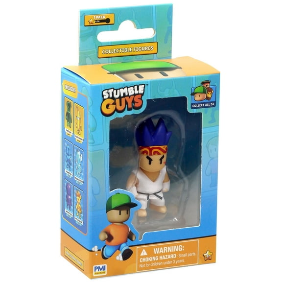 PMI Stumble Guys Sensei Firefist Collectible Action Figure, 2 Inch, Red