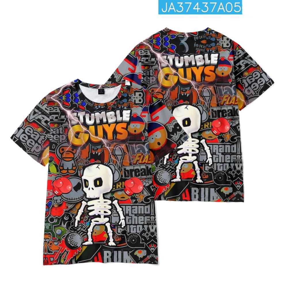 Stumble Guys T-shirt Men Women Unisex Tees Fashion Short Sleeve Crewneck  Kids t Shirt Summer New Print Game Loose 3D Clothes 