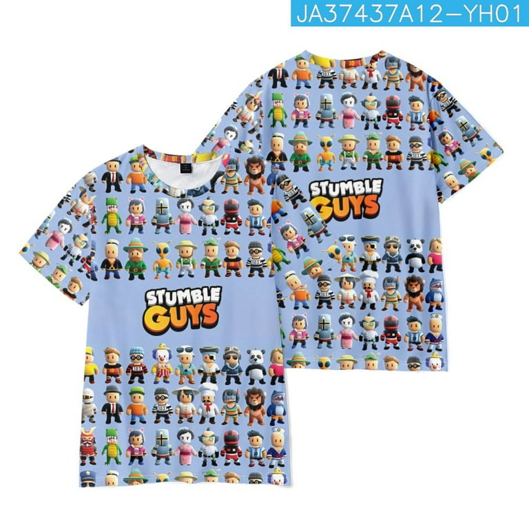 Stumble Guys T-shirt Men Women Unisex Tees Fashion Short Sleeve Crewneck  Kids t Shirt Summer New Print Game Loose 3D Clothes 