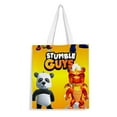 thumbnail image 1 of Stumble Guys canvas Tote Bag handbag: Aesthetic tote designed for women, perfect for carrying groceries. Reusable with a convenient inner zipper, dimensions 13.8 x 15.8 inches (35x40cm)., 1 of 6