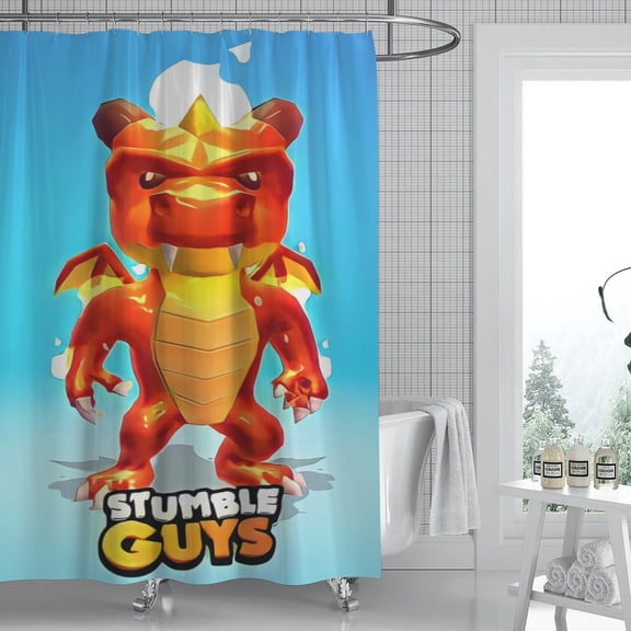 Stumble Guys shower curtain boasts a stunning design, features waterproof material, and is easy to install, transforming your bathroom into a stylish retreat. Size: 59" x 71" (150 x 180 cm).