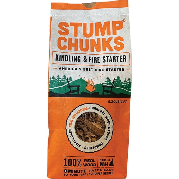 Stump Chunks 100% Natural Wood Fire Starter Medium, 0.3 cu. ft Bag