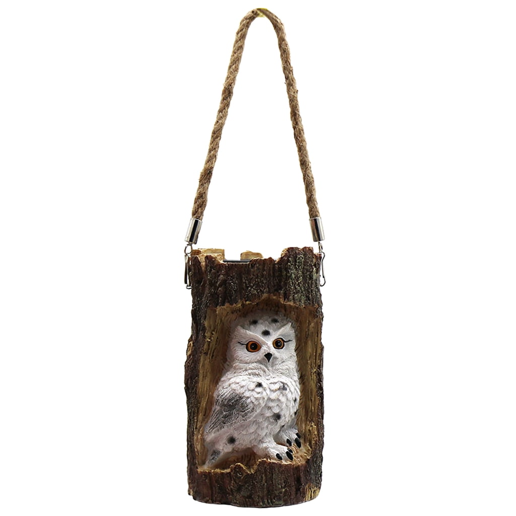Stump Owl Lawn Hanging Night Light Solar Powered Garden Lawn Lamp Outdoor LED for Creative Decorative Landscape for Path Lawn Patio Waterproof Lighting Decor Accessories