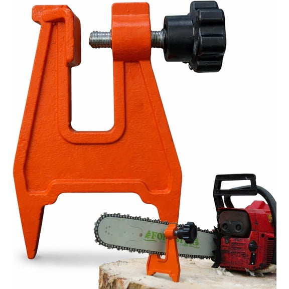 Stump Vise for Chainsaw Sharpening | Portable Chainsaw Stump Vise for On-The-Spot Filing | Universal Sharpening Guide | Locks Firmly Into Any Tree Stump