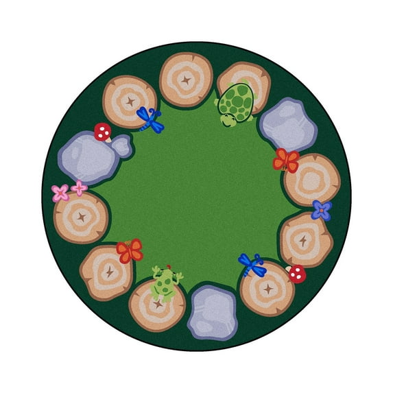 Stumped 13'2" Round area rug in color Multi