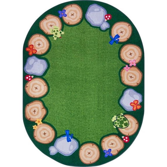Stumped 7'8" x 10'9" Oval Area Rug In Color Multi