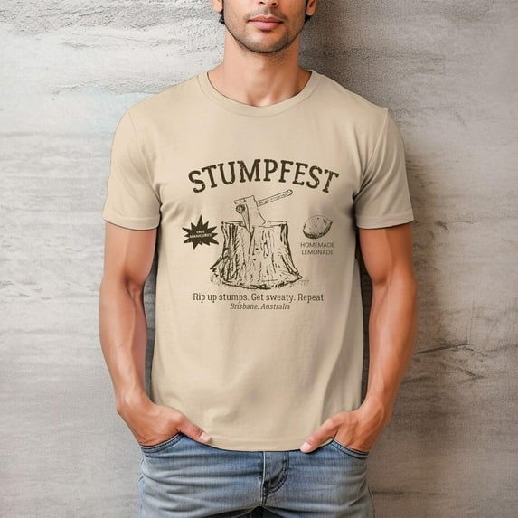 Stumpfest & Lemonade T-Shirt, Bluey Heeler Fan Shirt, Bandit, Pat, Lucky's Dad, Stripe, Bingo, Father's Day,Sand color,size 3XL