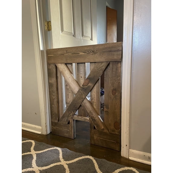 Stumps Custom Wood Adjustable Wooden Pet Passage Gate, 53-55" Height x 30-32" Wide