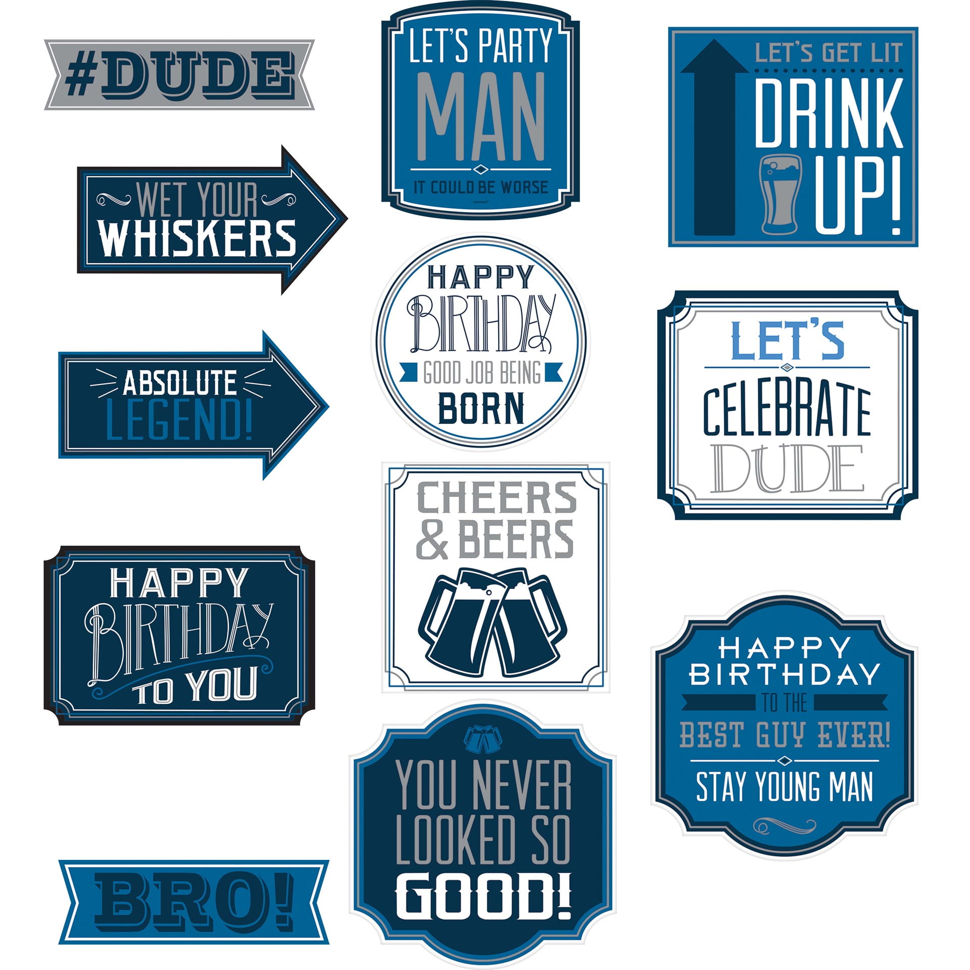 Stumps Happy Birthday Man Cutouts Party Supplies Decorations