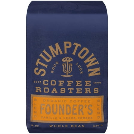 Stumptown Coffee Organic Founders Blend Premium Dark Roast Whole Bean Coffee, Arabica, 12 oz