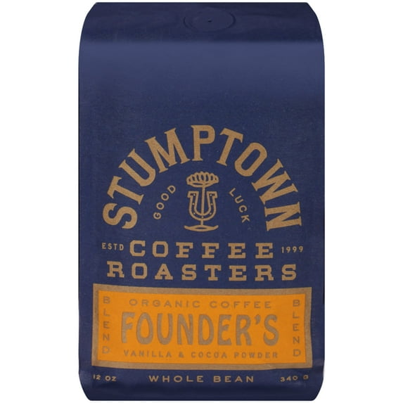Stumptown Coffee Organic Founders Blend Premium Dark Roast Whole Bean Coffee, Arabica, 12 oz