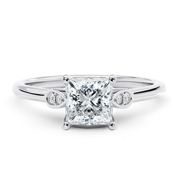 Stunning 1.5 Ct Moissanite Princess Cut Solitaire Ring in Silver for women