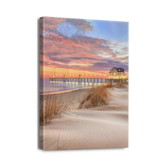Stunning 12X16 Inch Beach Scene Canvas Bring Coastal Beauty to Your Bathroom & Bedroom Ideal Blue Sea Office & Kitchen Wall Art Decorations.