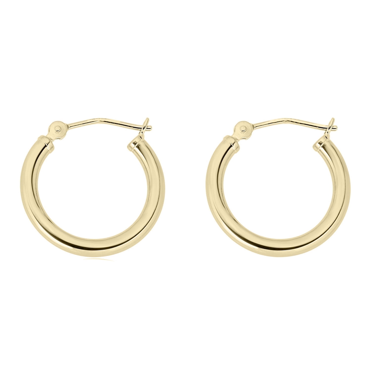 Stunning 14K Yellow Gold Plated Silver Hoop Earrings for Women, 16 MM Diameter