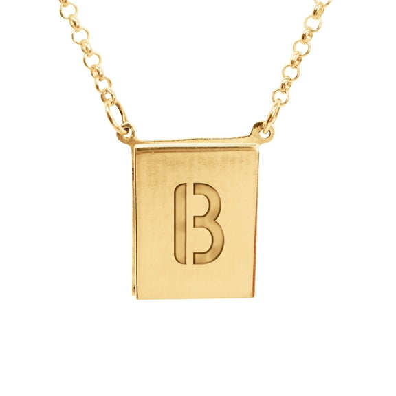 Stunning 14K Yellow Gold Plated Sterling Silver Initial B
