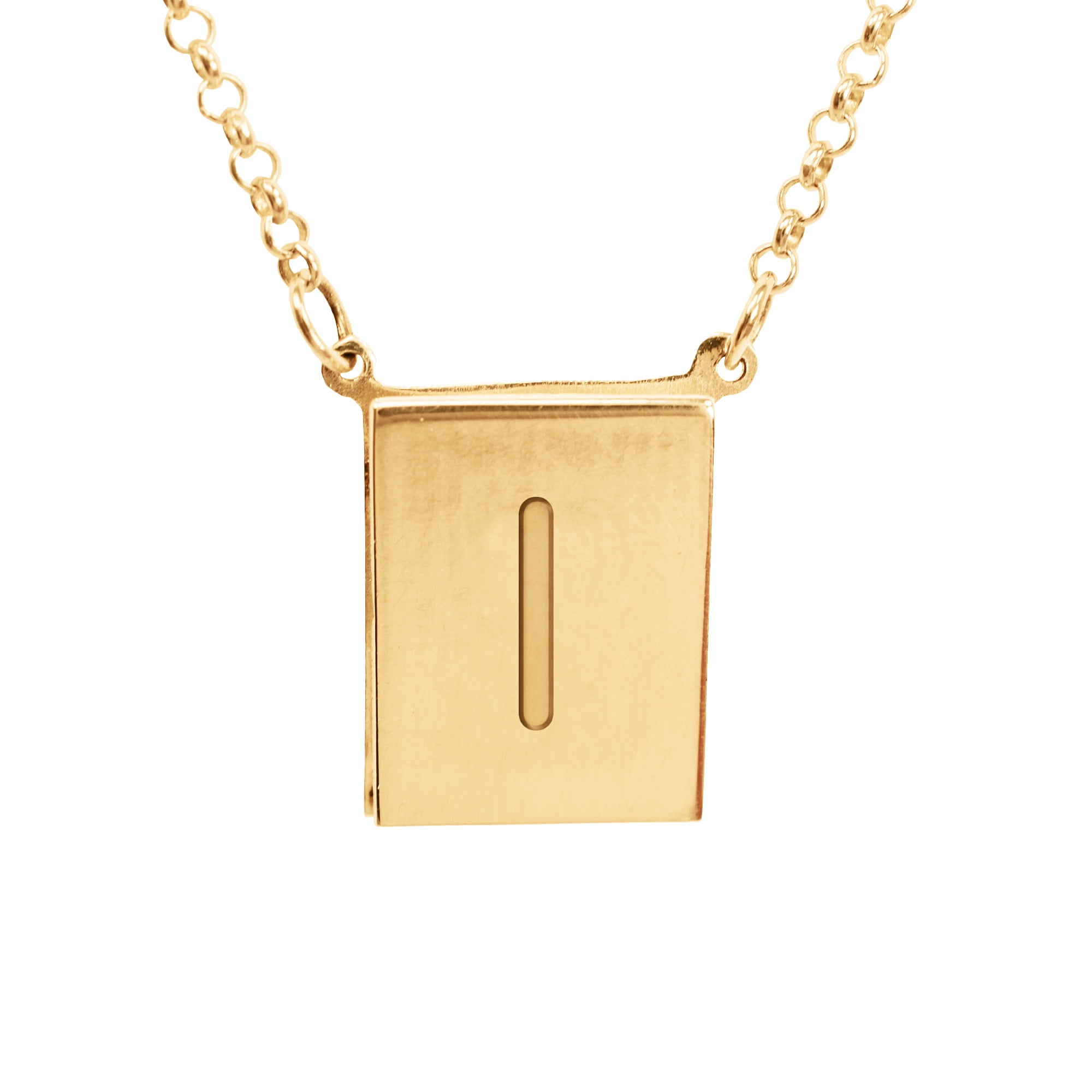 Stunning 14K Yellow Gold Plated Sterling Silver Initial I Necklace