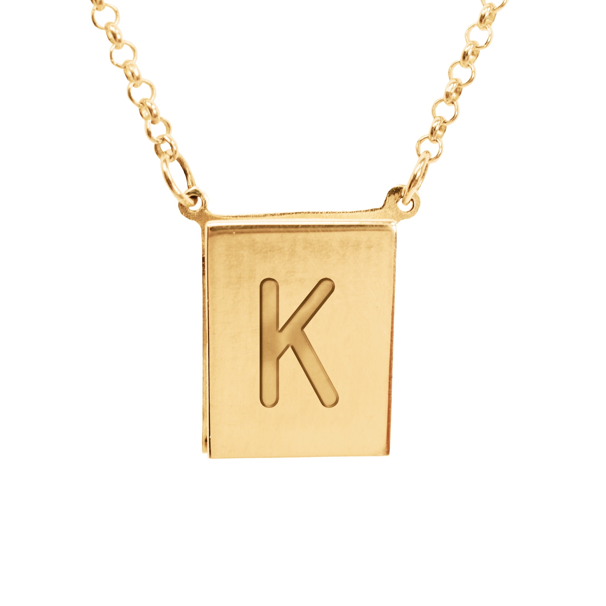Stunning 14K Yellow Gold Plated Sterling Silver Initial K