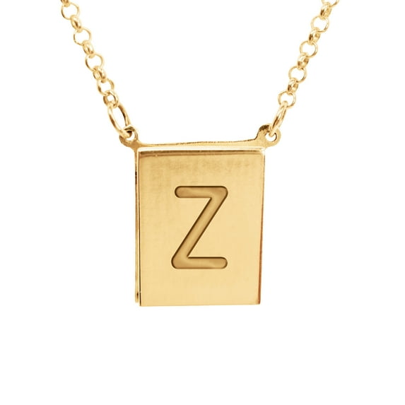 Stunning 14K Yellow Gold Plated Sterling Silver Initial Z Necklace