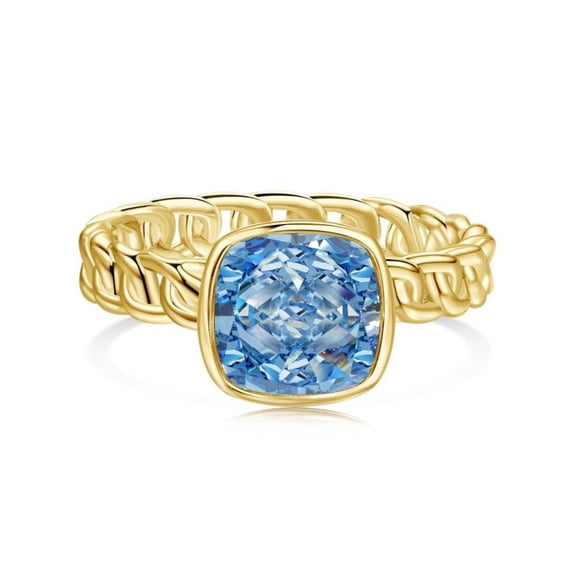 Stunning 2.5 Carat Gold Promise Rings for Her CZ Crushed Ice Solitaire Rings for Women 925 Sterling Silver Cushion Cut Engagement Ring Size 6-9