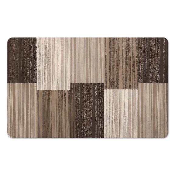 Stunning 20x32 inch Bathroom Rug from Rockwood Collection, Featuring Modern Geometric Patchwork Design. Perfect Floor Decor for Bedroom, Office, Living Room, Entryway, and Hardwood Floors.