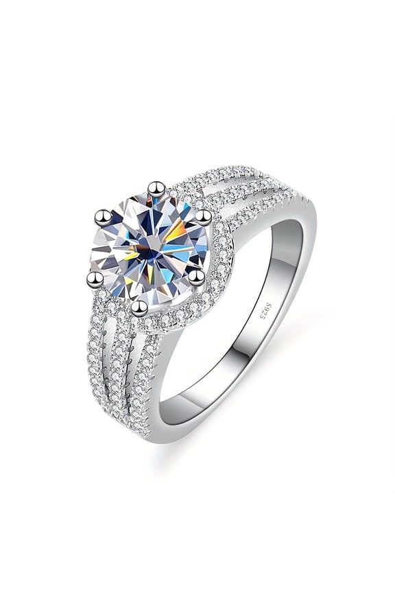 Stunning 2ct Moissanite Ring for Women - 925 Sterling Silver - Perfect for Engagements, Weddings, and Special Occasions