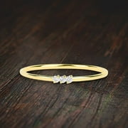 JEENJEWELS Stunning 3 Stone Moissanite Diamond Engagement Ring Stackable Ring Promise Ring on Solid 10k Gold