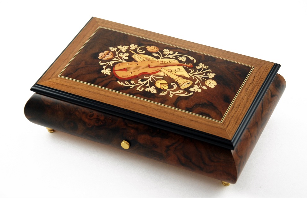 Music Note Writing Box Stunning 50 Note Music Box with Musical Instruments & Floral Backdrop ...