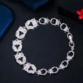 thumbnail image 1 of Stunning 585 Gold CZ Cute Owl Animal Charms Bangle Bracelet for Women Banquet, 1 of 9