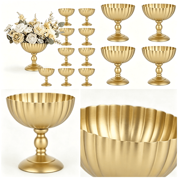 Stunning 7.9 Inch Gold Compote Bowl Vase Table Decorations For Events