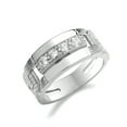 thumbnail image 1 of Stunning 925 Sterling Silver Men Ring with Cubic Zirconia/CZ, 1 of 1