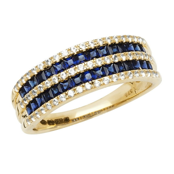 Stunning 9k Gold Women Ring with Cultured Sapphire