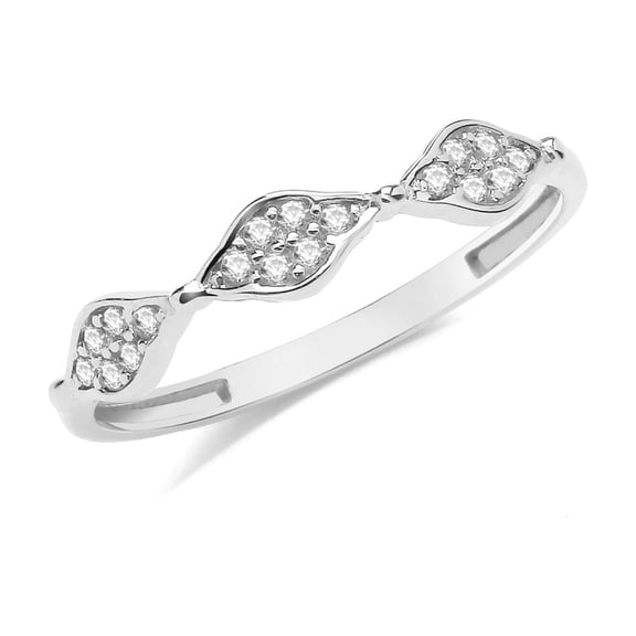 Stunning 9k White Gold Women Ring with Cubic Zirconia/CZ