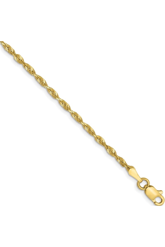 10K Yellow Gold 2.0mm Ultra Diamond-Cut Lightweight Rope Chain