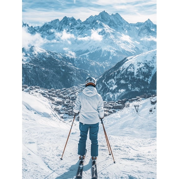 Stunning Alpine Ski Resort Canvas Print/Wall Art Perfect for Living Room Bedroom Office Ski Lodge and Mountain Cabin Decor.