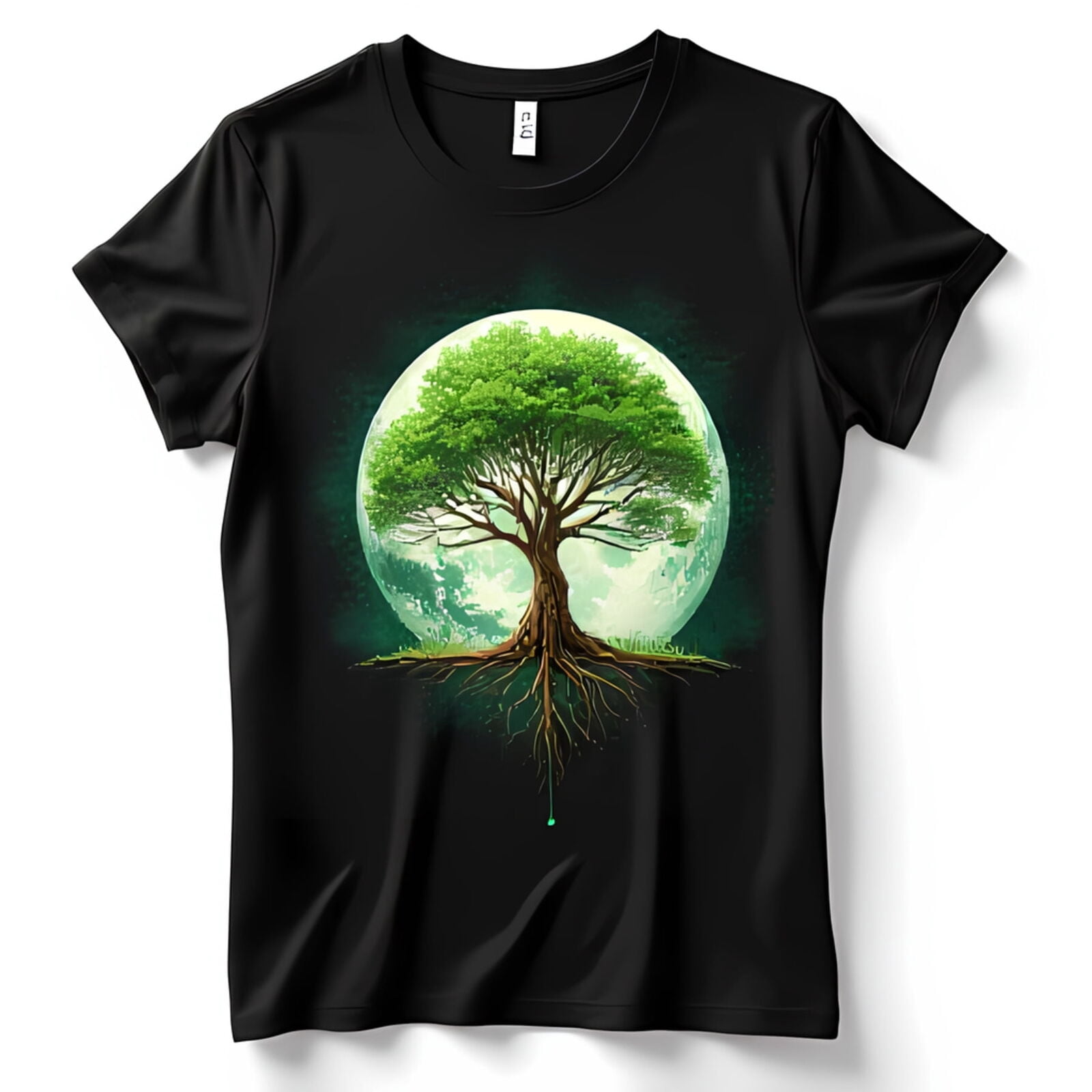 Stunning Black T-Shirt with Nature and Graphic: Tree & Moon Design ...