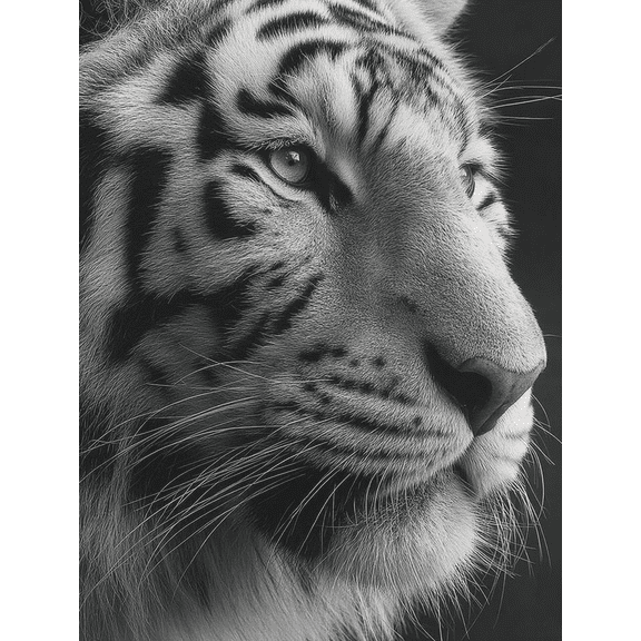 Stunning Black White Tiger Animal Canvas Modern Home Living Bedroom Bathroom Wall Decor Art