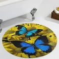 thumbnail image 1 of Stunning Blue Butterfly On Sunflowers Round Carpet Circle Rug Outdoor Patio Area Rug Washable Large Area Rugs Hallway Room Decor Fitness Mats, 1 of 8