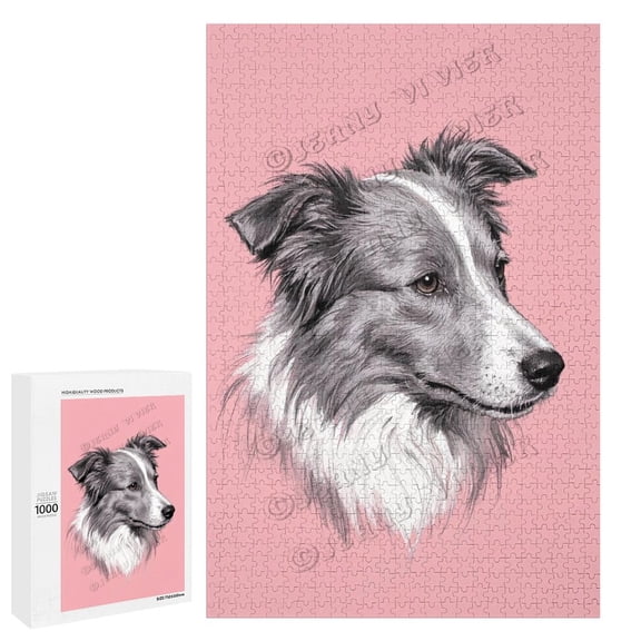 Stunning Border Collie Puzzle 1000 Pieces | Engaging & Challenging Puzzle for Dog Lovers | Relaxing Brain Teaser | Puzzle for Pet Owners | 30" x 20"