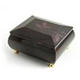 thumbnail image 1 of Stunning Burgundy Beveled Top Music Jewelry Box With Artistic Floral Motif - Psalm 23 (King of My Love), 1 of 2