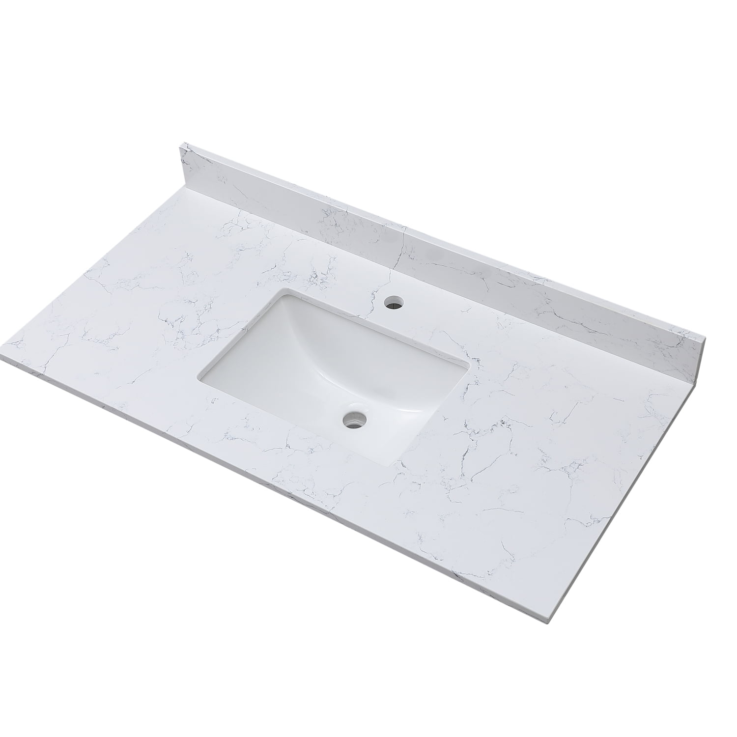 Stunning Carrara Jade Engineered Marble Bathroom Stone Vanity Top with