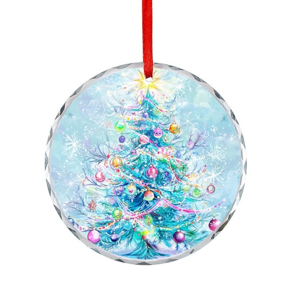 Stunning Christmas Tree with Snowflakes Christmas Ornament Snowflakes Background Christmas Glass Decoration Holiday Decor And Xmas Gifts Ideas