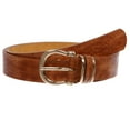 thumbnail image 1 of Stunning Croco Print Leather Belt with Triple Holder & Equestrian Buckle, 1 of 3