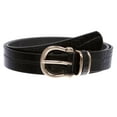 thumbnail image 1 of Stunning Croco Print Leather Belt with Triple Holder & Equestrian Buckle, 1 of 4