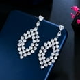 thumbnail image 1 of Stunning Cubic Zirconia CZ Heart Shape Long Drop Dangle Earrings for Women Party, 1 of 9