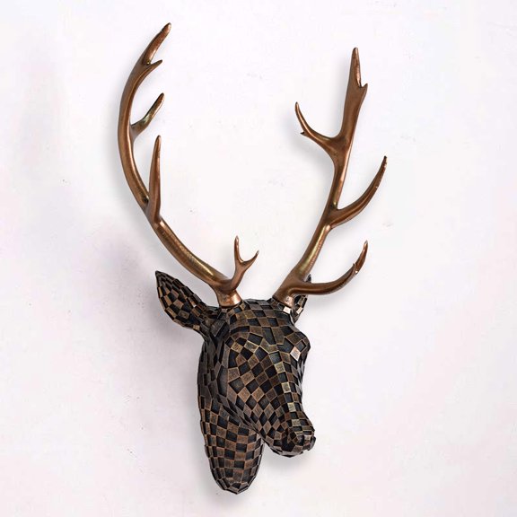 Stunning Deer Head Wall Hanging Unique Animal Head Sculpture With Perfect For Home And Decoration 40X22X15Cm Resin Gift