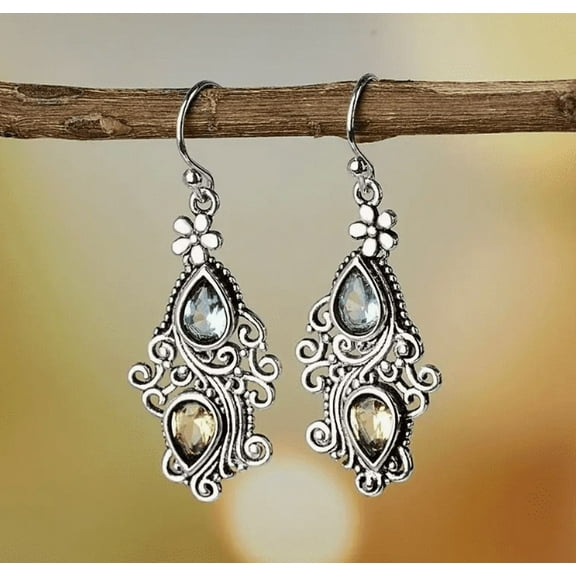 Stunning Floral Drop Pear Earrings for Women | Alloy Dangle Jewelry | Minimalist Style for Parties and