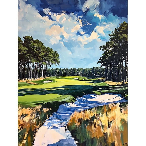 Stunning Golf Course Landscape Canvas Print/Painting Perfect for Living RoomOffice Hallway and Golf Club Decoration.