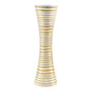 Stunning Horizontal Stripes White and Natural Mango Tree Concaving Vase