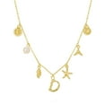 thumbnail image 1 of Stunning Initial Charm Necklace for Women - Seashell Letter Gold Pendant Elegant Boho Summer Jewelry Unique Idea for Beach Lovers, 1 of 3