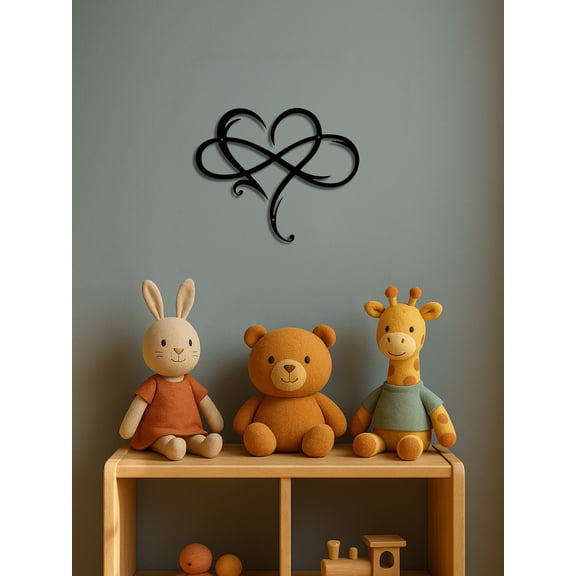 Stunning Iron Artfully Crafted Infinity Heart Metal Wall Art - Eternal Love